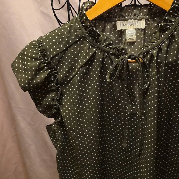 Tamara H. Green W/ White Polka Dot Blouse Womens Size Medium (Virginia #17) - Picture 4 of 6